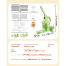 VEVOR Button Maker Machine Plastic Pin Maker 1.26/2.28 inch with 200pcs Parts