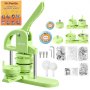 VEVOR Button Maker Machine 1.25"/2.25"(32/58 mm) Plastic Pin Maker Green, with 200pcs Button Parts, Circle Cutter and Magic Book, Ergonomic Handle, for DIY Badges, Pins, Fridge Magnets and Key Chains