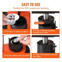 VEVOR Button Maker Machine, 1.25 inch/32mm Pin Maker, Installation-Free Badge Punch Press Kit, Children DIY Gifts Button Making Supplies with 500pcs Button Parts, Circle Cutter, Magic Book