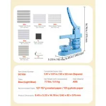 VEVOR Button Maker Machine Pin Maker 1.97 x 1.97 in Square 100pcs Button Parts