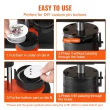 VEVOR Button Maker Machine, 2.28 inch/58mm Pin Maker, Installation-Free Badge Punch Press Kit, Children DIY Gifts Button Making Supplies with 100pcs Button Parts, Circle Cutter, Magic Book