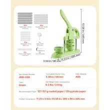 VEVOR Button Maker Machine Plastic Pin Maker 2.28 in 100pcs Button Parts Green