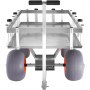 VEVOR beach fishing cart with large gray and orange wheels, metal frame, and multiple fishing rod holders.