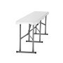 white VEVOR folding bench with metal legs, designed for portability and easy storage.
