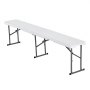 VEVOR Plastic Folding Bench, 6 ft Portable Bench for Indoor/Outdoor Picnic Party Patio Camping Dining, Foldable Smooth HDPE Seat for Garden Soccer Multipurpose Entertaining Activities, 1 Pack, White