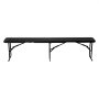 VEVOR Plastic Folding Bench, 6 ft Portable Bench for Indoor/Outdoor Picnic Party Patio Camping Dining, Foldable Smooth HDPE Seat for Garden Soccer Multipurpose Entertaining Activities, 1 Pack, Black