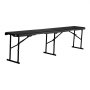 VEVOR Plastic Folding Bench, 6 ft Portable Bench for Indoor/Outdoor Picnic Party Patio Camping Dining, Foldable Smooth HDPE Seat for Garden Soccer Multipurpose Entertaining Activities, 1 Pack, Black
