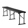 VEVOR Plastic Folding Bench, 6 ft Portable Bench for Indoor/Outdoor Picnic Party Patio Camping Dining, Foldable Smooth HDPE Seat for Garden Soccer Multipurpose Entertaining Activities, 1 Pack, Black