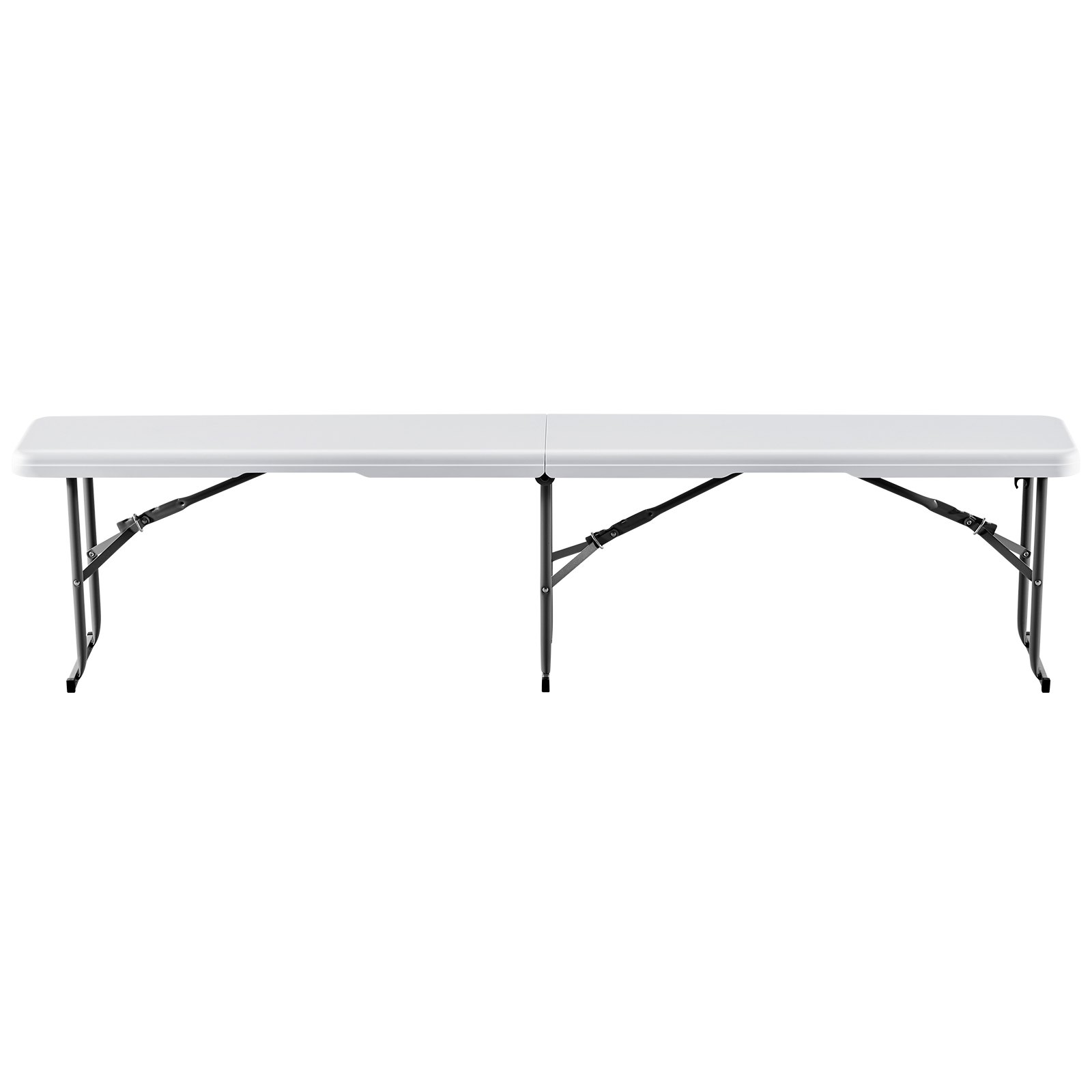 VEVOR Plastic Folding Bench, 6 ft Portable Bench for Indoor/Outdoor Picnic Party Patio Camping Dining, Foldable Smooth HDPE Seat for Garden Soccer Multipurpose Entertaining Activities, 2 Pack, White