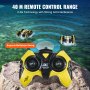 Barco de control remoto anfibio VEVOR, barco RC 4WD de 2,4 GHz para niños y adultos, color amarillo