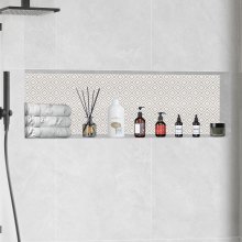VEVOR Nicho de ducha listo para azulejos de 16.0 x 50.0 in, organizador de un solo estante, esquinas cuadradas, nicho empotrado en la pared, protección sellada, moderno nicho de almacenamiento de jabón para baño de ducha, negro