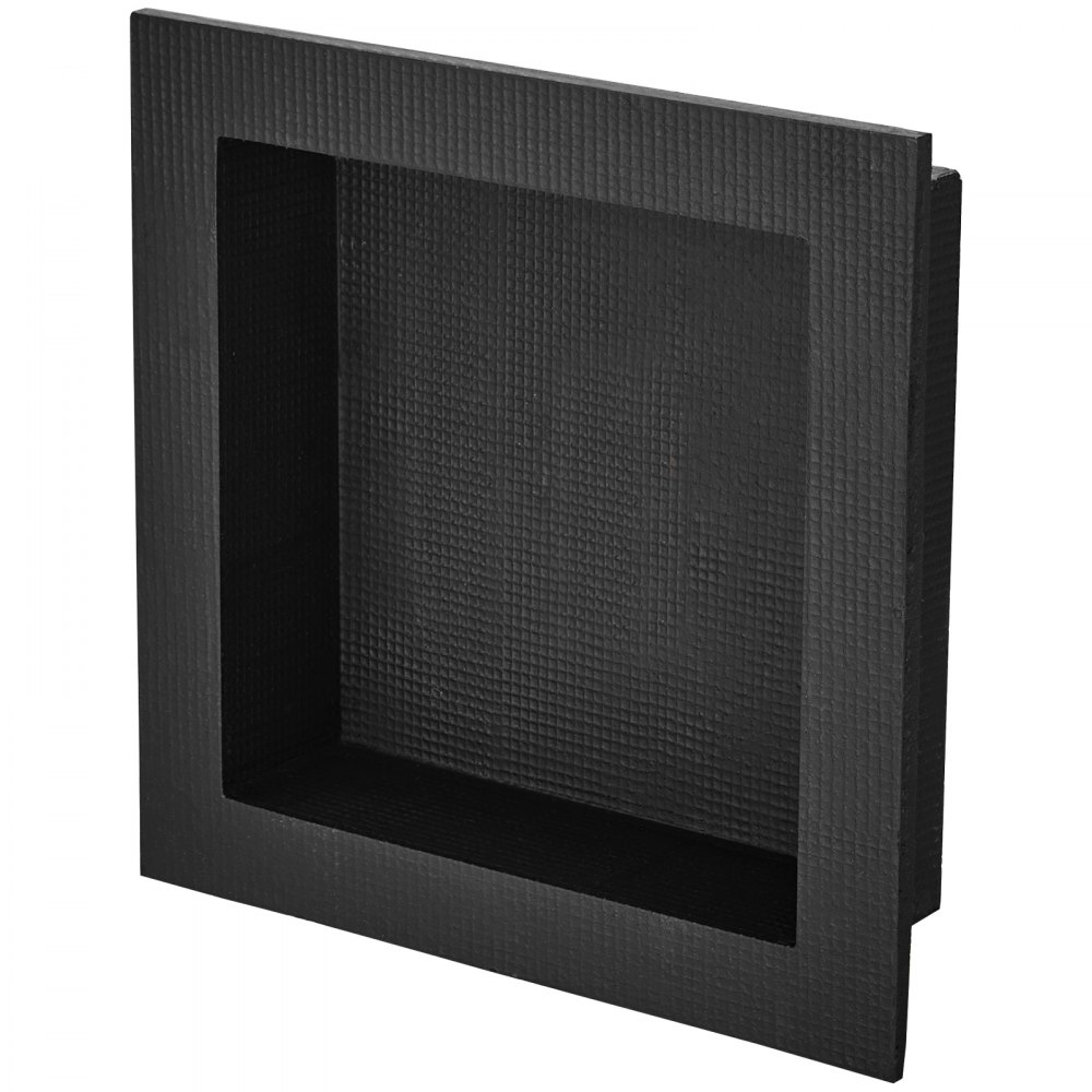 VEVOR Shower Niche Ready for Tile 16" x 16", Single Shelf Organizer, Square Corners Wall-inserted Niche Recessed, Sealed Protection Modern Soap Storage Niche for Shower Bathroom, Black
