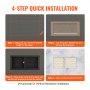 VEVOR Shower Niche Ready for Tile 40.64 x 81.28 cm, Double Shelf Organizer, Square Corners Wall-inserted Niche Recessed, Sealed Protection Modern Soap Storage Niche for Shower Bathroom, Black