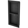 VEVOR Shower Niche Ready for Tile 40.64 x 81.28 cm, Double Shelf Organizer, Square Corners Wall-inserted Niche Recessed, Sealed Protection Modern Soap Storage Niche for Shower Bathroom, Black