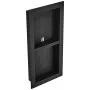 VEVOR Shower Niche Ready for Tile 40.64 x 81.28 cm, Double Shelf Organizer, Square Corners Wall-inserted Niche Recessed, Sealed Protection Modern Soap Storage Niche for Shower Bathroom, Black