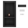 VEVOR Shower Niche Ready for Tile 40.64 x 81.28 cm, Double Shelf Organizer, Square Corners Wall-inserted Niche Recessed, Sealed Protection Modern Soap Storage Niche for Shower Bathroom, Black