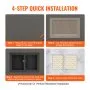 VEVOR Shower Niche Ready for Tile 40.64 x 60.96 cm, Double Shelf Organizer, Square Corners Wall-inserted Niche Recessed, Sealed Protection Modern Soap Storage Niche for Shower Bathroom, Black