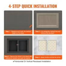 VEVOR Shower Niche Ready for Tile 40.64 x 60.96 cm, Double Shelf Organizer, Square Corners Wall-inserted Niche Recessed, Sealed Protection Modern Soap Storage Niche for Shower Bathroom, Black