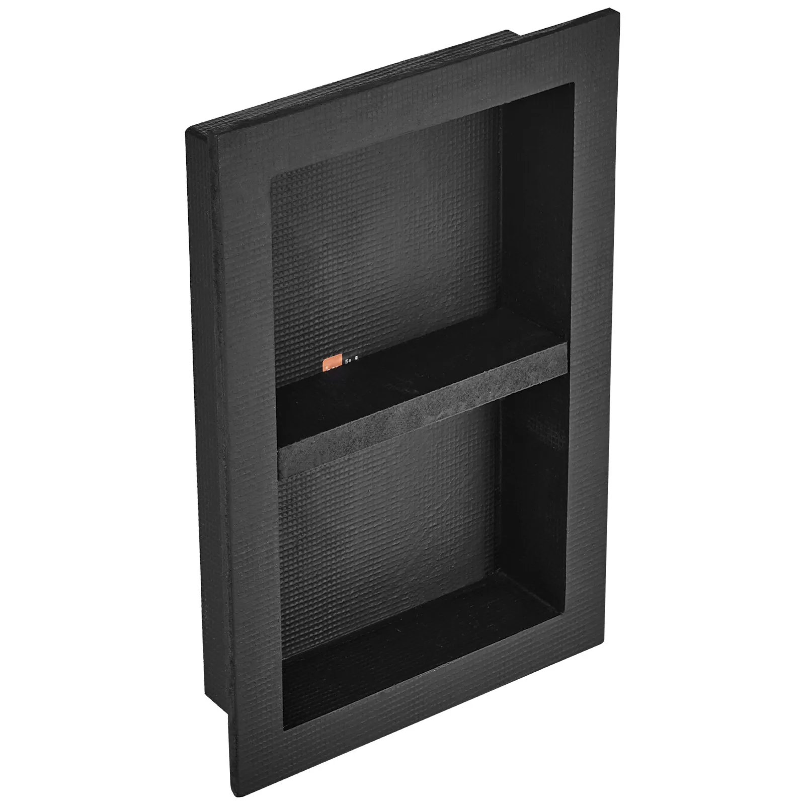 VEVOR Shower Niche Ready for Tile 40.64 x 60.96 cm, Double Shelf Organizer, Square Corners Wall-inserted Niche Recessed, Sealed Protection Modern Soap Storage Niche for Shower Bathroom, Black