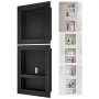 VEVOR Shower Niche Ready for Tile 16" x 16" & 16" x 20", Triple Shelf Organizer, Square Corners Wall-inserted Niche Recessed, Sealed Protection Modern Soap Storage Niche for Shower Bathroom, Black