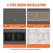 VEVOR Shower Niche Ready for Tile 40.64x40.64cm & 40.64x50.8cm, Triple Shelf, Square Corners Wall-inserted Niche Recessed, Sealed Protection Modern Soap Storage Niche for Shower Bathroom, Black