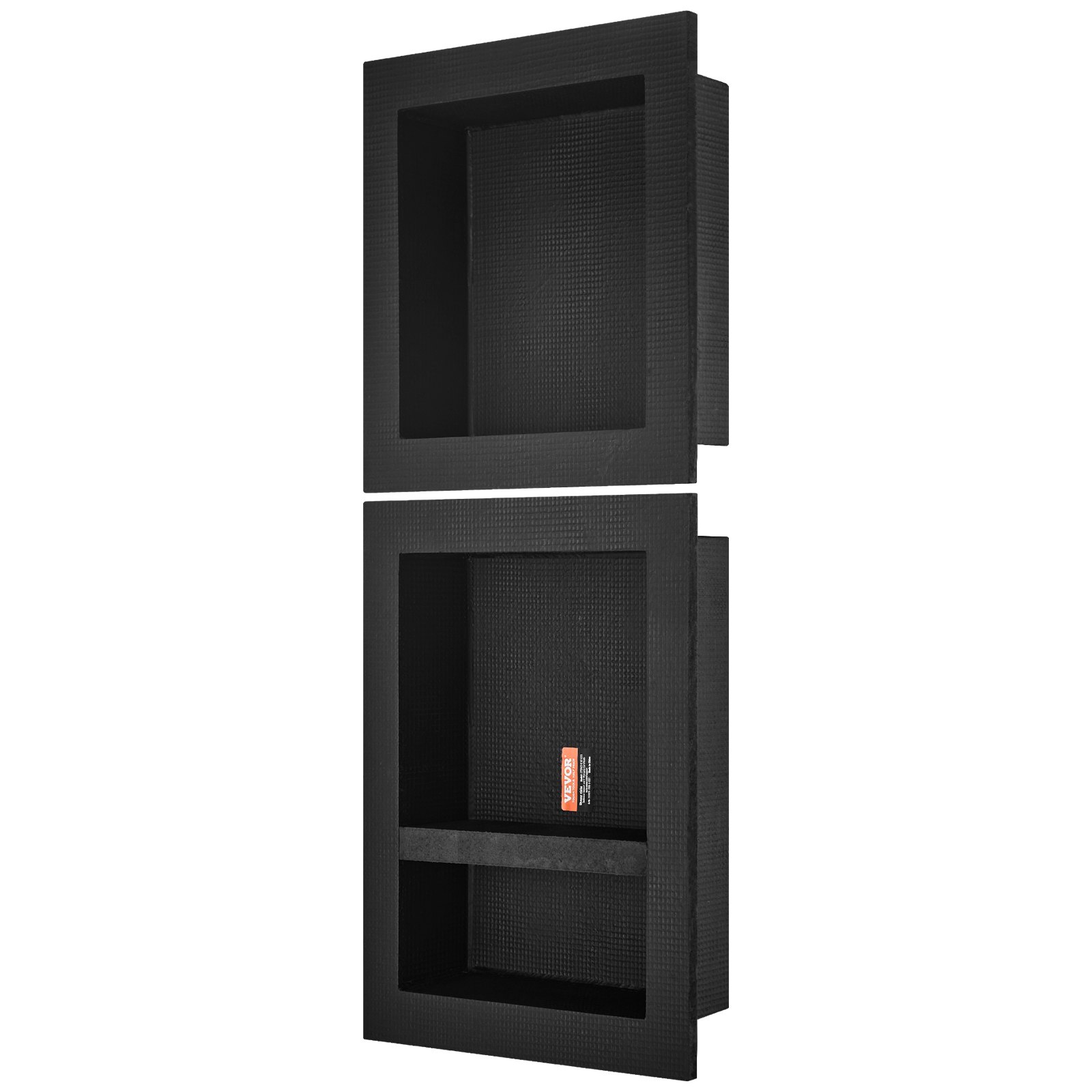 VEVOR Shower Niche Ready for Tile 16" x 16" & 16" x 20", Triple Shelf Organizer, Square Corners Wall-inserted Niche Recessed, Sealed Protection Modern Soap Storage Niche for Shower Bathroom, Black