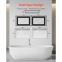 VEVOR Shower Niche 40.6 x 81.3 + 40.6 x 81.3 cm Recessed Wall Shelf Bathroom