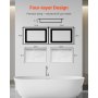 VEVOR Shower Niche 40.6 x 61+40.6 x 61 cm Recessed Wall Organizer Bathroom