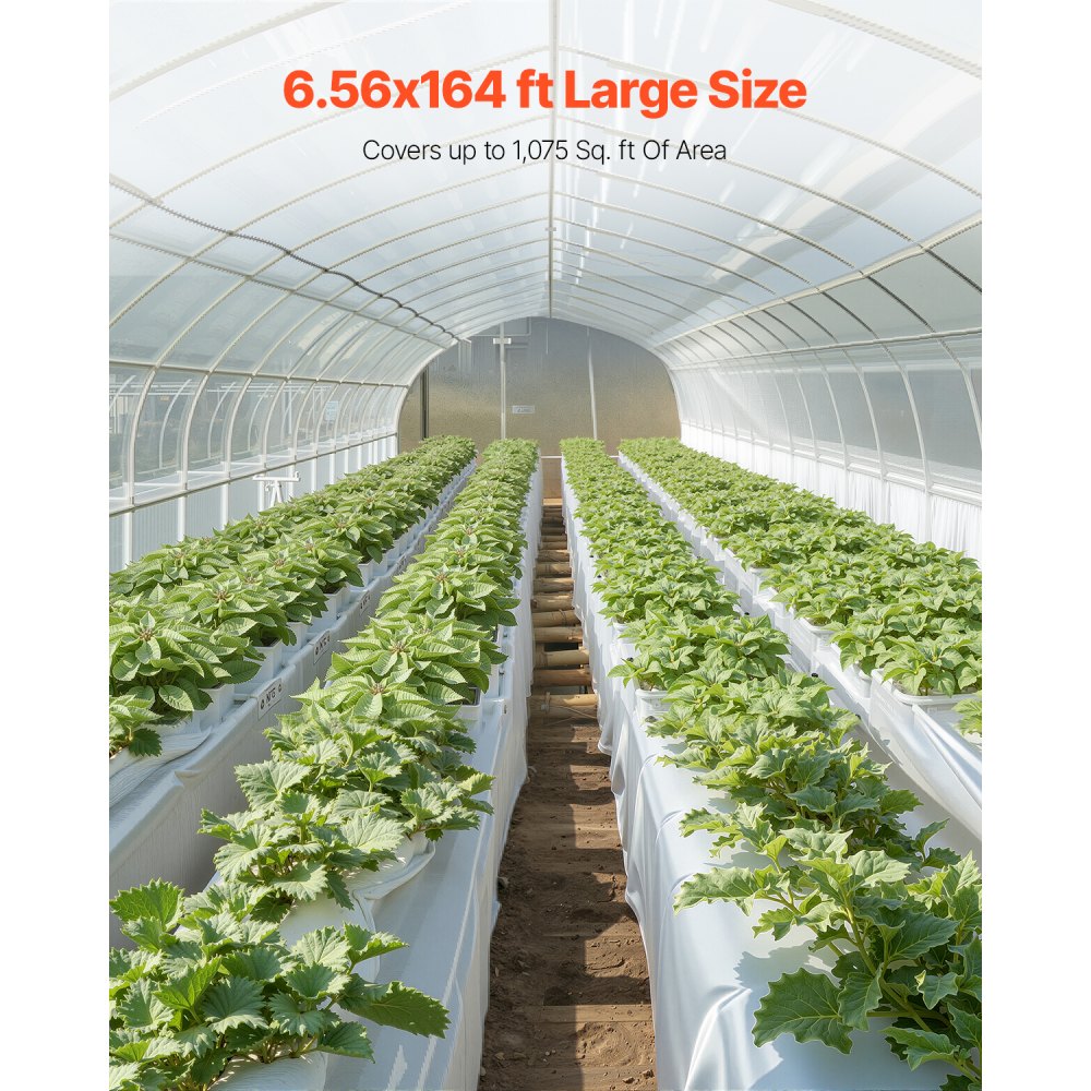 VEVOR 8Mil Plastic Sheeting, 6.5 x 164 FT Crawl Space Vapor Barrier, Heavy Duty Garden Polyethylene Sheeting Roll, Multi-Purpose Construction Plastic, Painters Tarp for Farm Plastic Supply Grey