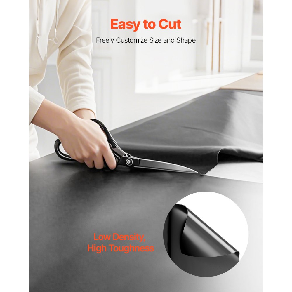 VEVOR - Lona de plástico resistente de 3 x 50 pies, rollo de 4 mil de grosor, lona de plástico para pintores, cubierta de polietileno para barrera de vapor de espacios de acceso, multiusos, color negro