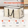 90L 6 Pack Large Cloth Storage Bags Duvet Bedding Clothing Organizer with Zip