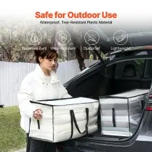 VEVOR 90L Large Storage Bags, 6 Pack Clothes Storage Bins, Foldable Closet Organizers Containers with Reinforced Handle, Plastic Storage Bags for Clothing, Blanket, Comforter, Bed Sheet, and Pillow