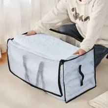VEVOR 90L Large Storage Bags, 6 Pack Clothes Storage Bins, Foldable Closet Organizers Containers with Reinforced Handle, Plastic Storage Bags for Clothing, Blanket, Comforter, Bed Sheet, and Pillow