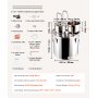 VEVOR Alcohol Still, 13.2 Gal / 50 L Stainless Steel Water Alcohol Distiller with Copper Coil for Fast Cooling, Dual Condenser Distiller Kit with Secondary Distillation, for Wine Whisky Brandy, Silver