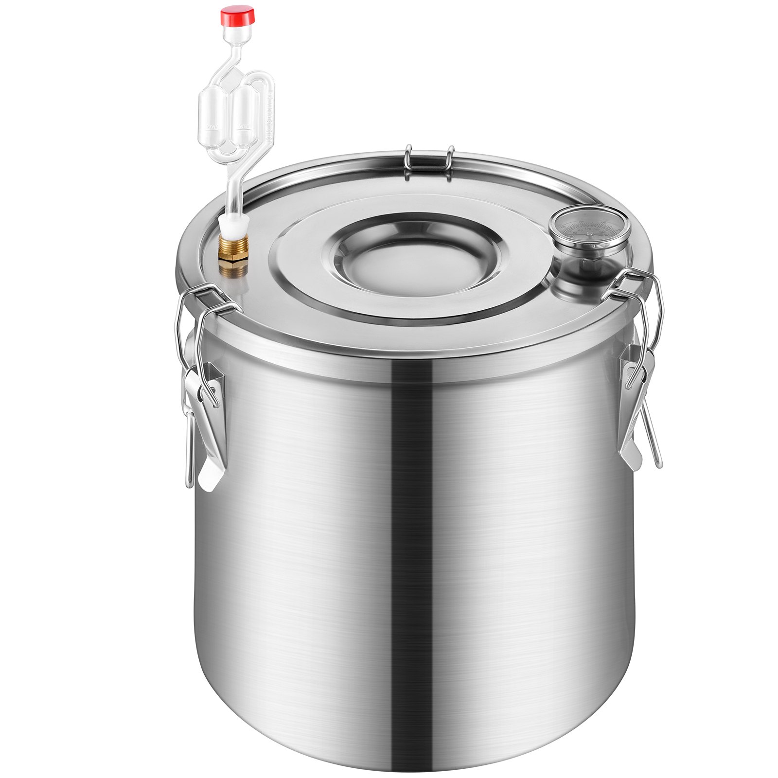 VEVOR Alcohol Still, 8 Gal / 30 L Stainless Steel Water Alcohol Distiller with Copper Coil for Fast Cooling, Dual Condenser Distiller Kit with Secondary Distillation, for Wine Whisky Brandy, Silver