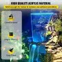 VEVOR Fountain Spillway 23.6x3.2x8.1 Inch, Pool Waterfall Fountain 17 Colors Led, Pool Water Fall Kit with Remote, Pool Spillway Solid Acrylic Pool Waterfall for Garden Pond, Swimming Pool, Square