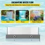 VEVOR Fountain Spillway 23.6x3.2x8.1 Inch, Pool Waterfall Fountain 17 Colors Led, Pool Water Fall Kit with Remote, Pool Spillway Solid Acrylic Pool Waterfall for Garden Pond, Swimming Pool, Square