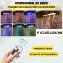 VEVOR Fountain Spillway 23.6x3.2x8.1 Inch, Pool Waterfall Fountain 17 Colors Led, Pool Water Fall Kit with Remote, Pool Spillway Solid Acrylic Pool Waterfall for Garden Pond, Swimming Pool, Square