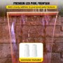VEVOR Fountain Spillway 36.2x3.2x8.1 Inch, Pool Waterfall Fountain 17 Colors Led, Pool Water Fall Kit med fjärrkontroll, Pool Spillway Solid Akryl Pool Vattenfall för trädgårdsdamm, swimmingpool, fyrkantig