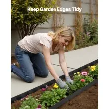 VEVOR Landscape Edging 100 ft x 1.5 in L-Shaped Plastic Garden Border No Dig