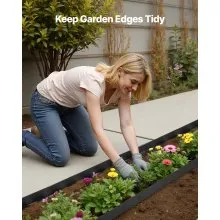 VEVOR Landscape Edging 20ft x 2in L-Shaped Durable Plastic Garden Border No Dig