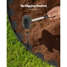 VEVOR Landscape Edging 20ft x 2in L-Shaped Durable Plastic Garden Border No Dig