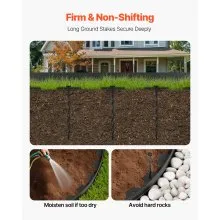 VEVOR Landscape Edging 20ft x 2in L-Shaped Durable Plastic Garden Border No Dig