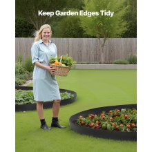 VEVOR Landscape Edging 1000x10 cm L-Shaped Durable Plastic Garden Border No Dig