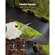 VEVOR Landscape Edging 1000x10 cm L-Shaped Durable Plastic Garden Border No Dig