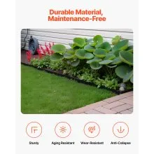 VEVOR Landscape Edging Border 10Pcs 6 ft x 1.6 in Plastic Garden Edging No Dig