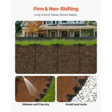 VEVOR Landscape Edging Border 10Pcs 6 ft x 1.6 in Plastic Garden Edging No Dig