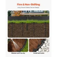 VEVOR Landscape Edging 66ft x 4in L-Shaped Durable Plastic Garden Border No Dig