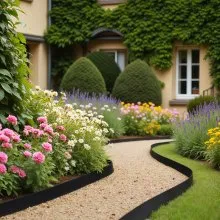 VEVOR Landscape Edging 66ft x 4in L-Shaped Durable Plastic Garden Border No Dig