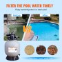 VEVOR Sand Filter, 19-inch, 482.6mm, Up to 45 GPM Flow Rate, Above Inground Swimming Pool Sand Filter System with 7-Way Multi-Port Valve, Filter, Backwash, Rinse, Recirculate, Waste, Winter, Closed Functions